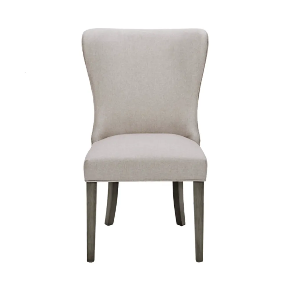 Cream Curved Back Upholstered Dining Chair