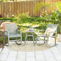 Gray Outdoor Rocking Chair and Table 3-pc. Set