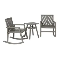 Gray Outdoor Rocking Chair and Table 3-pc. Set