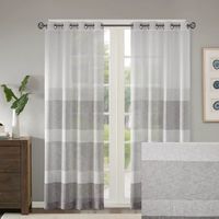 Gray Modern Stripes Curtain Panel, 84 in.