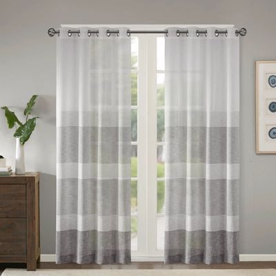 Gray Modern Stripes Curtain Panel, 84 in.