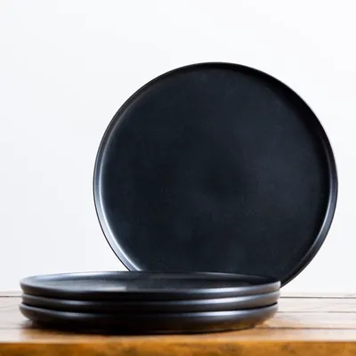 Matte Black Simple Things Dinner Plates, Set of 4