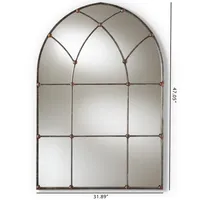 Antique Silver Arched Metal Mirror