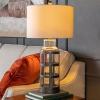 Galvanized Metal Glass Jug Table Lamp
