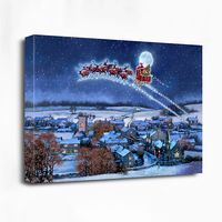 Sleigh Over Town Canvas Art Print