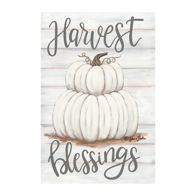 Pumpkin Stack Harvest Blessings Canvas Art Print