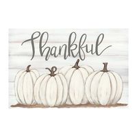 Cream Pumpkins Thankful Canvas Art Print