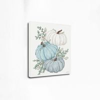 Blue Pumpkin Trio Canvas Art Print