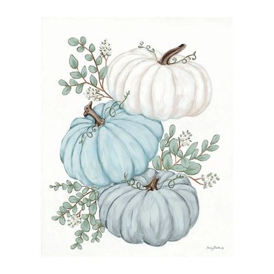 Blue Pumpkin Trio Canvas Art Print