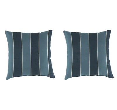 Indigo Stripe Wickenburg Outdoor Pillows, Set of 2