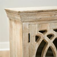 Whitewashed Arched Wooden Cabinet