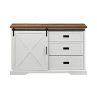 White Sliding Door and 3-Drawer Sideboard