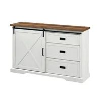 White Sliding Door and 3-Drawer Sideboard