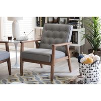 Gray Button-Tufted Sawyer Accent Chair