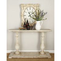 White Wooden Baluster Leg Console Table