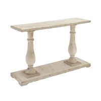 White Wooden Baluster Leg Console Table