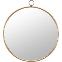 Round Gold Metal Mirror with Ring