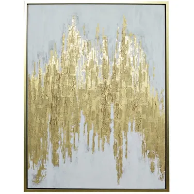 Gold Glitter Framed Canvas Art Print