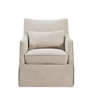 Beige Martha Stewart Skirted Swivel Accent Chair