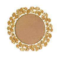 Gold Foil Leaf Framed Round Wall Mirror