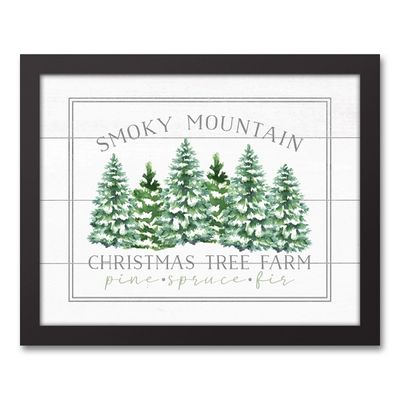 Smoky Mountain Christmas Tree Farm Framed Plaque