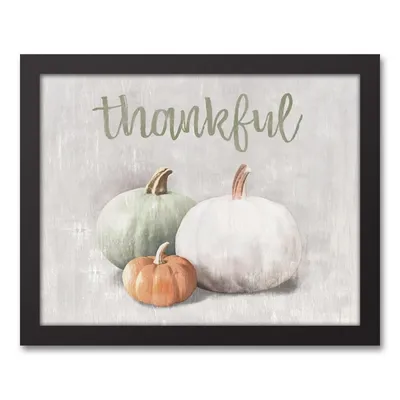 Thankful Pumpkins Framed Canvas Art Print
