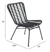 Black Lena Outdoor Dining Chairs, Set of 2