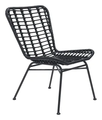 Black Lena Outdoor Dining Chairs, Set of 2