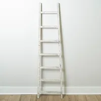 Distressed White Leaning Ladder