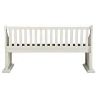 Two-Tone Dark Oak and Ivory High Back Wooden Bench