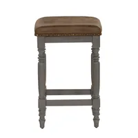 Brown and Gray Counter Stools, Set of 2