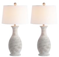 Gray Jug Base Table Lamps, Set of 2