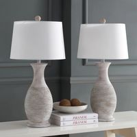 Gray Jug Base Table Lamps, Set of 2