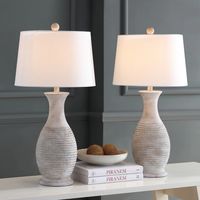 Gray Jug Base Table Lamps, Set of 2