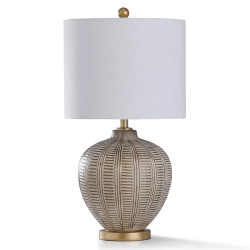 Gold and Aged Ivory Gourd Table Lamp