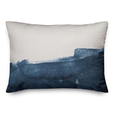 Navy Watercolor Half Accent Pillow