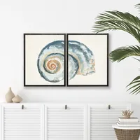Diptych Shell Framed Art Print, Set of 2