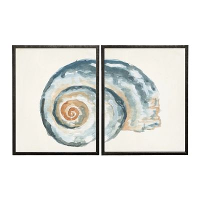 Diptych Shell Framed Art Print, Set of 2