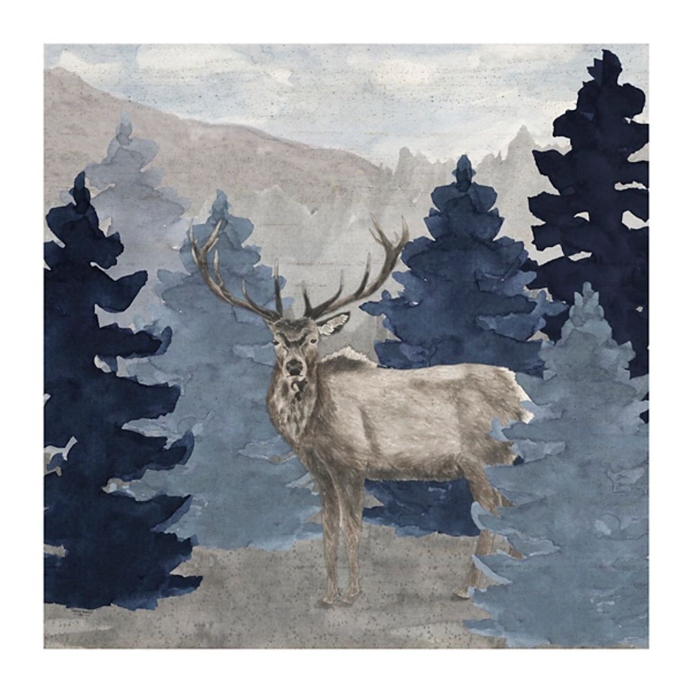 Blue Cliff Mountains Elk III Canvas Art Print