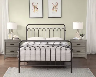 Oil Rubbed Bronze Metal Platform Full Bed