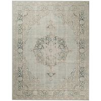 Sea Green Vintage Medallion Area Rug, 5x7