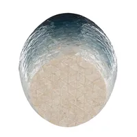 Blue Ombre Mosaic Capiz Shell Drum End Table