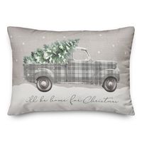 Home For Christmas Truck Accent Pillow