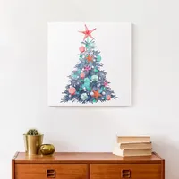 Coastal Christmas Tree Canvas Art Print