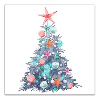 Coastal Christmas Tree Canvas Art Print