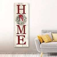Red Home with Wreath Canvas Art Print