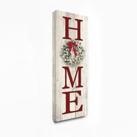 Red Home with Wreath Canvas Art Print