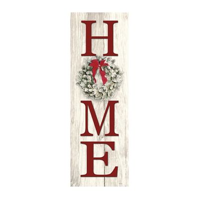 Red Home with Wreath Canvas Art Print