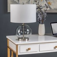 Gray Glass Globe Table Lamp