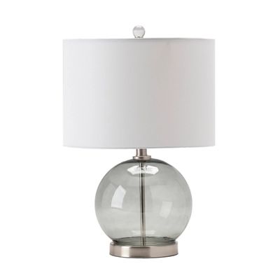 Gray Glass Globe Table Lamp